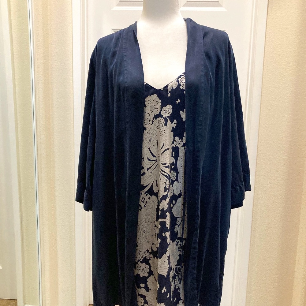 August Moon silk chemise slip and robe